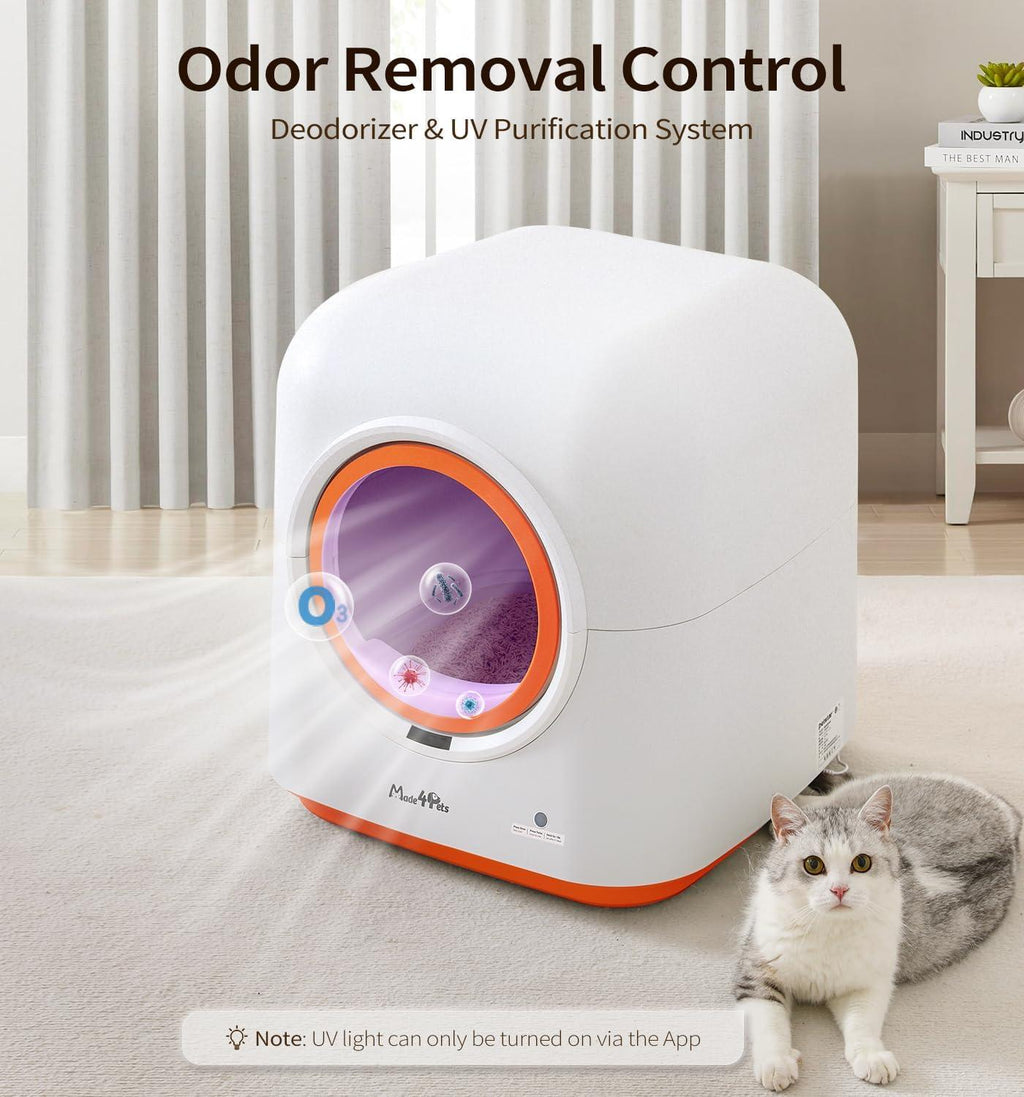 60L Smart Cat Litter Box with App Control - Monitor Your Cats From Anywhere!