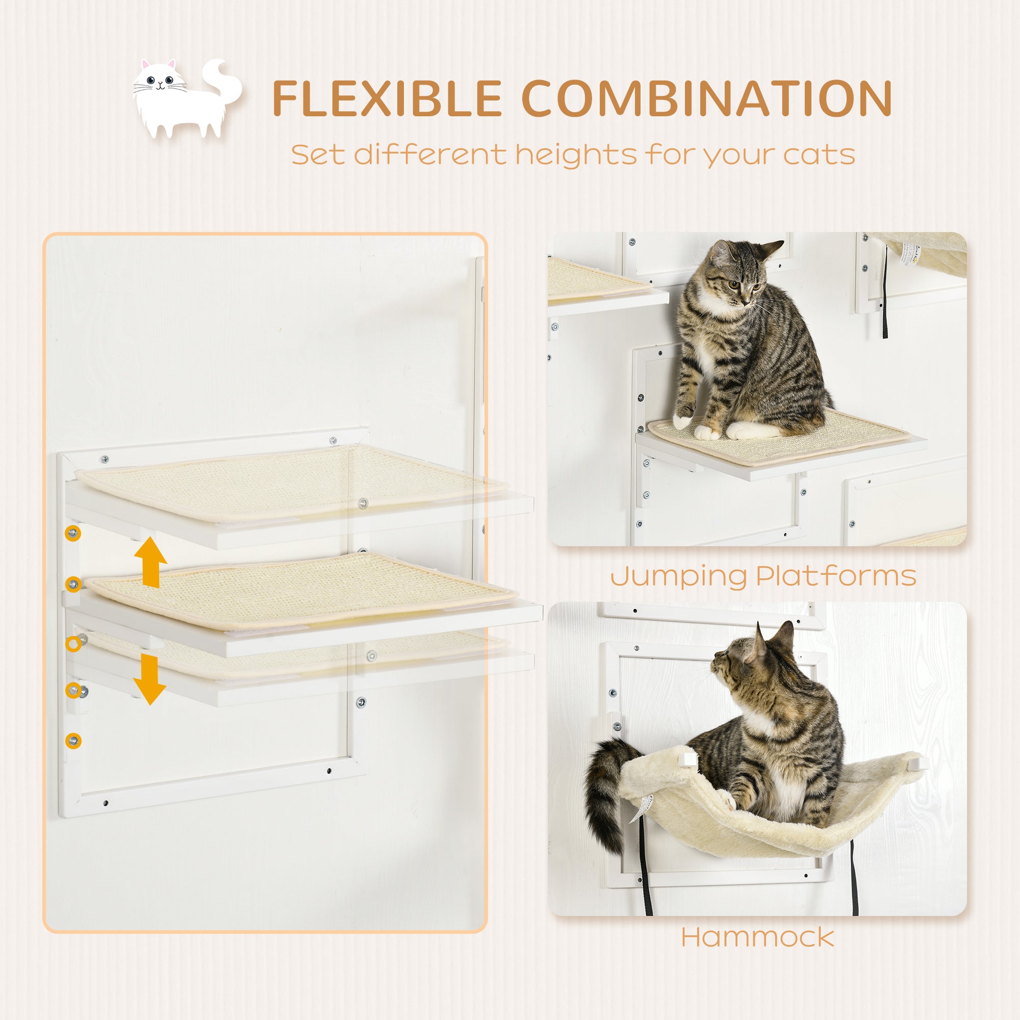 Cat Shelves for Indoor Cats - Wall-Mounted Climbing & Perching System