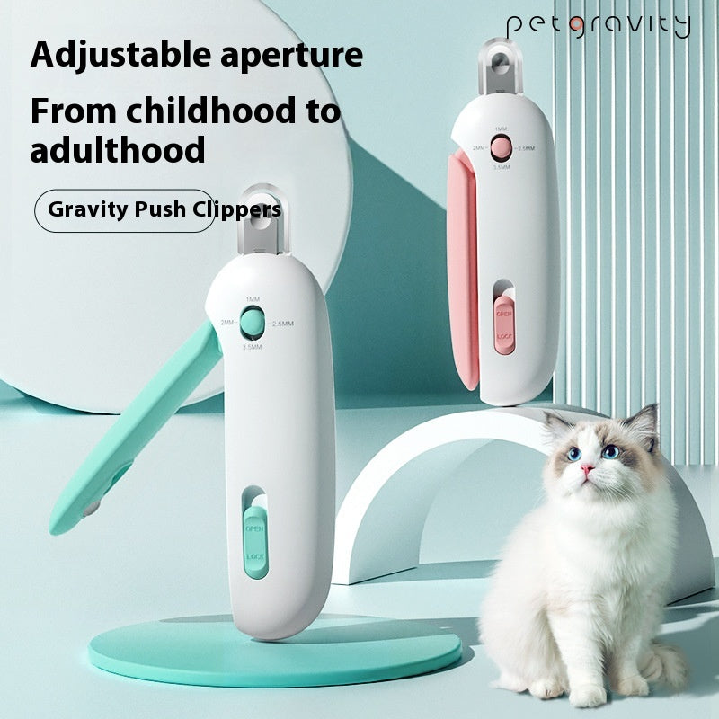 Cat Nail Scissors with Gravity Push - Safe & Easy Nail Clippers for Cats
