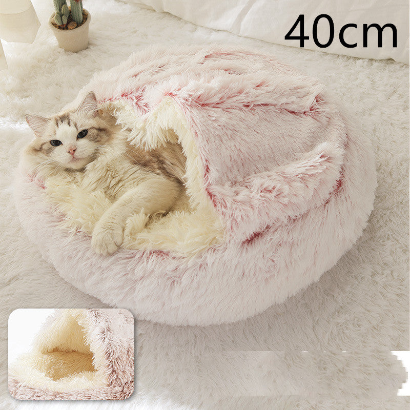 2-in-1 Dog & Cat Bed - Your Pet's Cozy Winter Nest (Converts House to Flat Bed!)