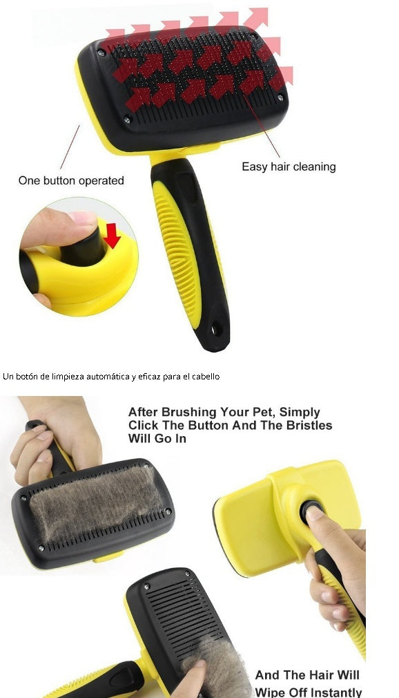 Pet Automatic Retractable Comb - Self-Cleaning Grooming Brush for Dogs & Cats