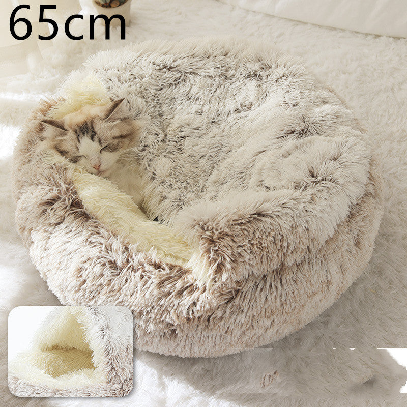 2-in-1 Dog & Cat Bed - Your Pet's Cozy Winter Nest (Converts House to Flat Bed!)