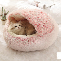 2-in-1 Dog & Cat Bed - Your Pet's Cozy Winter Nest (Converts House to Flat Bed!)