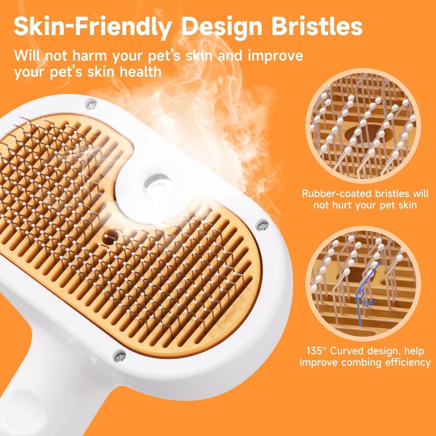 3-in-1 Pet Steam Brush - Spray Hair Removal Comb with Waterless Shampoo