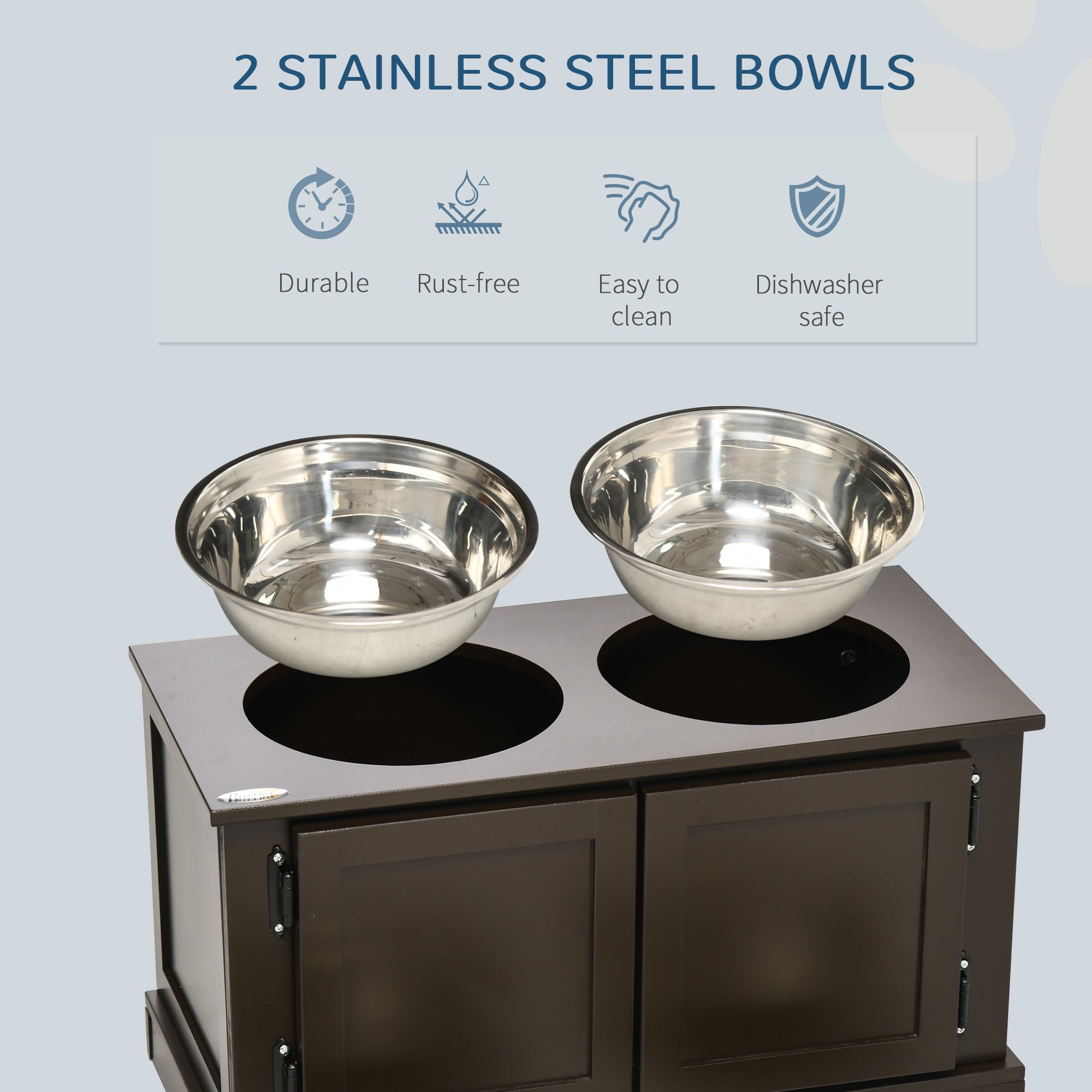 Elevated Dog Bowls with Storage - Raised Pet Feeding Station