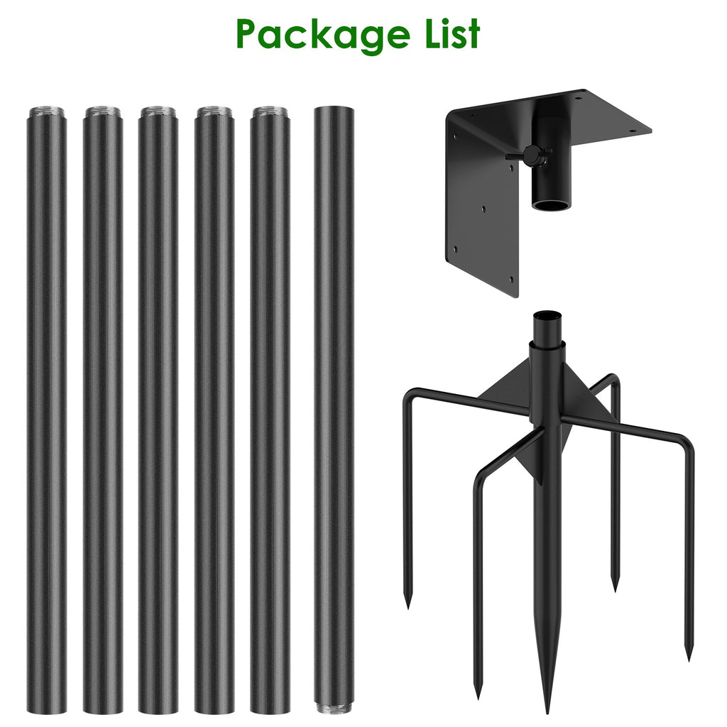 Bird House Pole Kit - 80" Height Adjustable Heavy Duty Mount with 5-Prong Base