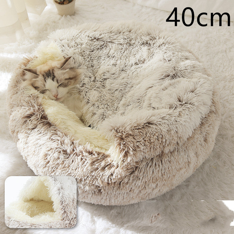 2-in-1 Dog & Cat Bed - Your Pet's Cozy Winter Nest (Converts House to Flat Bed!)