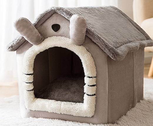 Foldable Dog House - Your Pet's Warm Winter Cave (Removable & Washable!)