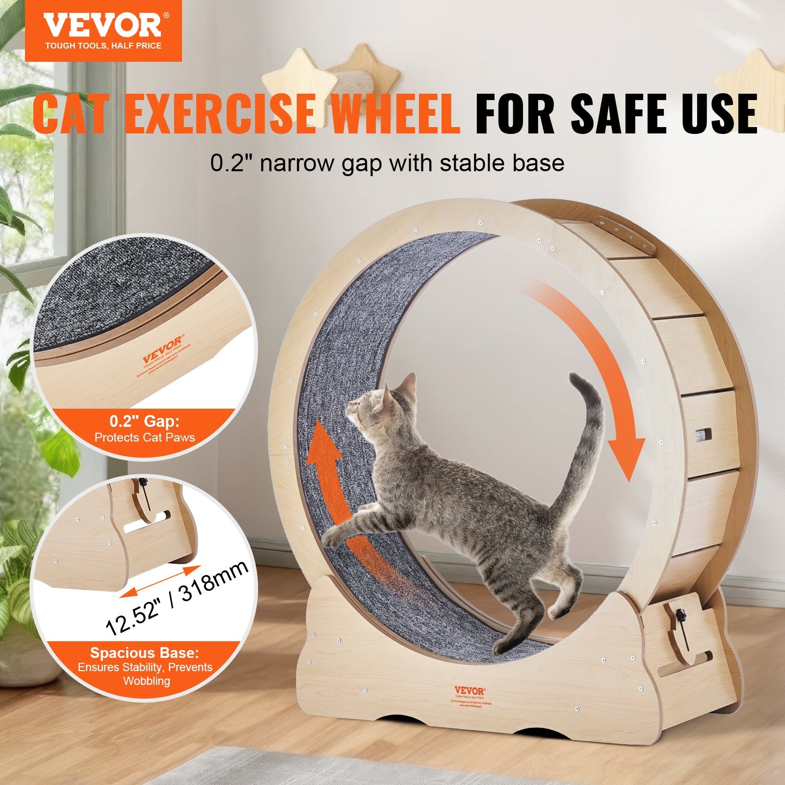 Large Cat Exercise Wheel 35.8" - Your Cat Burns Energy Instead of Your Furniture