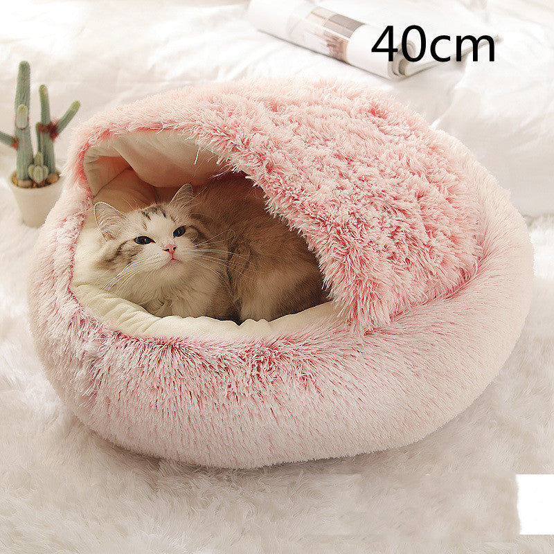 2-in-1 Dog & Cat Bed - Your Pet's Cozy Winter Nest (Converts House to Flat Bed!)