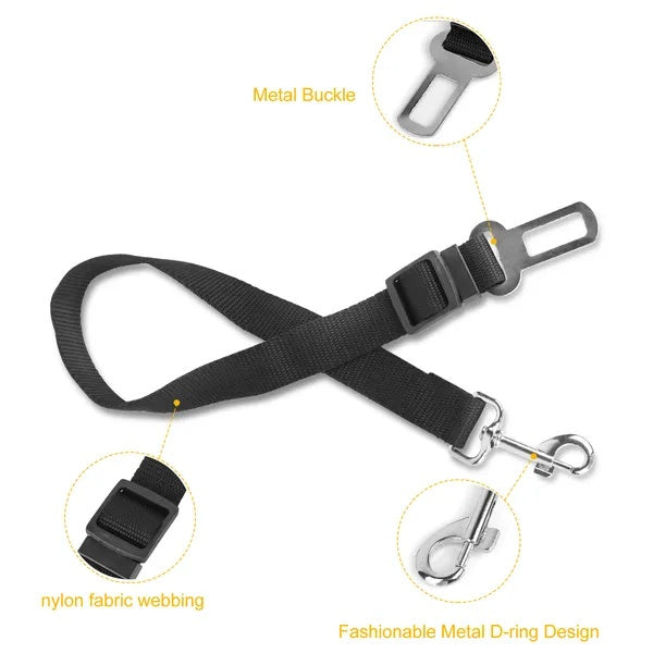 2-Pack Pet Dog Seat Belt - Adjustable Safety Harness for Dogs & Cats