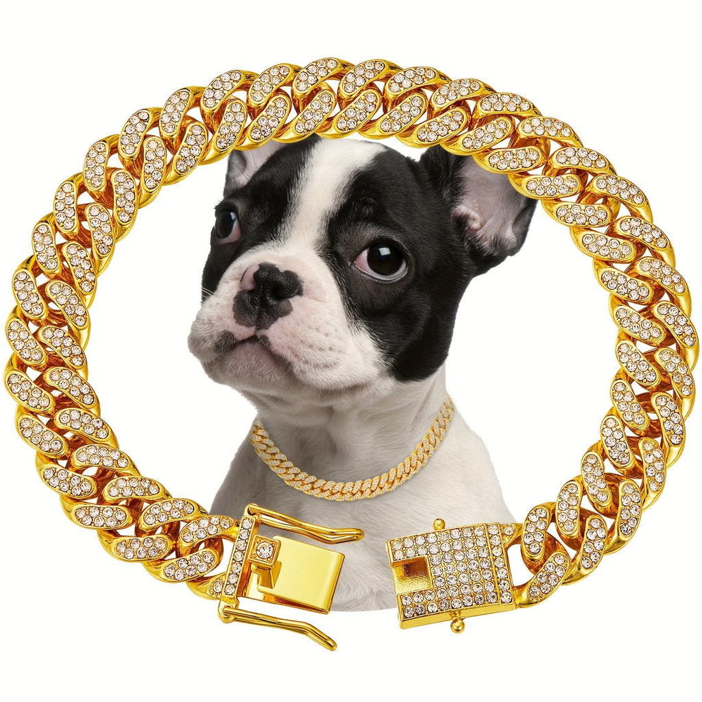 Collar de mascota con diamantes brillantes: ¡su perro o gato lucirá glamuroso y se mantendrá seguro!