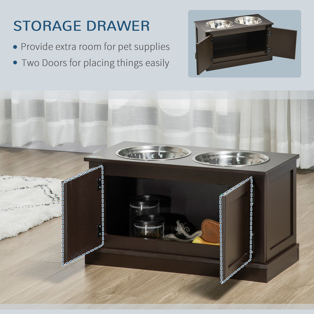 Elevated Dog Bowls with Storage - Raised Pet Feeding Station
