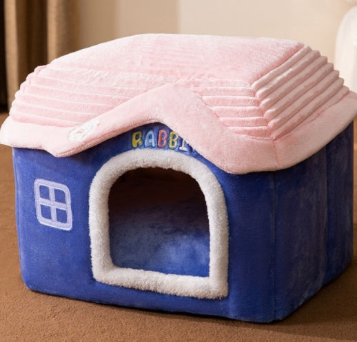 Foldable Dog House - Your Pet's Warm Winter Cave (Removable & Washable!)