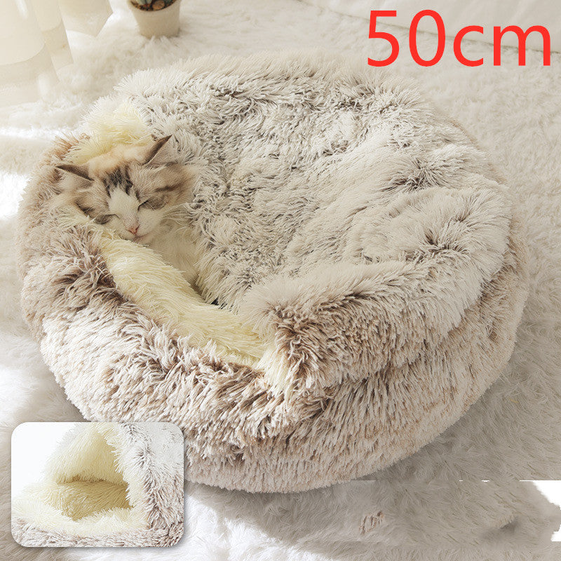 2-in-1 Dog & Cat Bed - Your Pet's Cozy Winter Nest (Converts House to Flat Bed!)