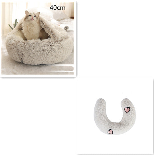 2-in-1 Dog & Cat Bed - Your Pet's Cozy Winter Nest (Converts House to Flat Bed!)