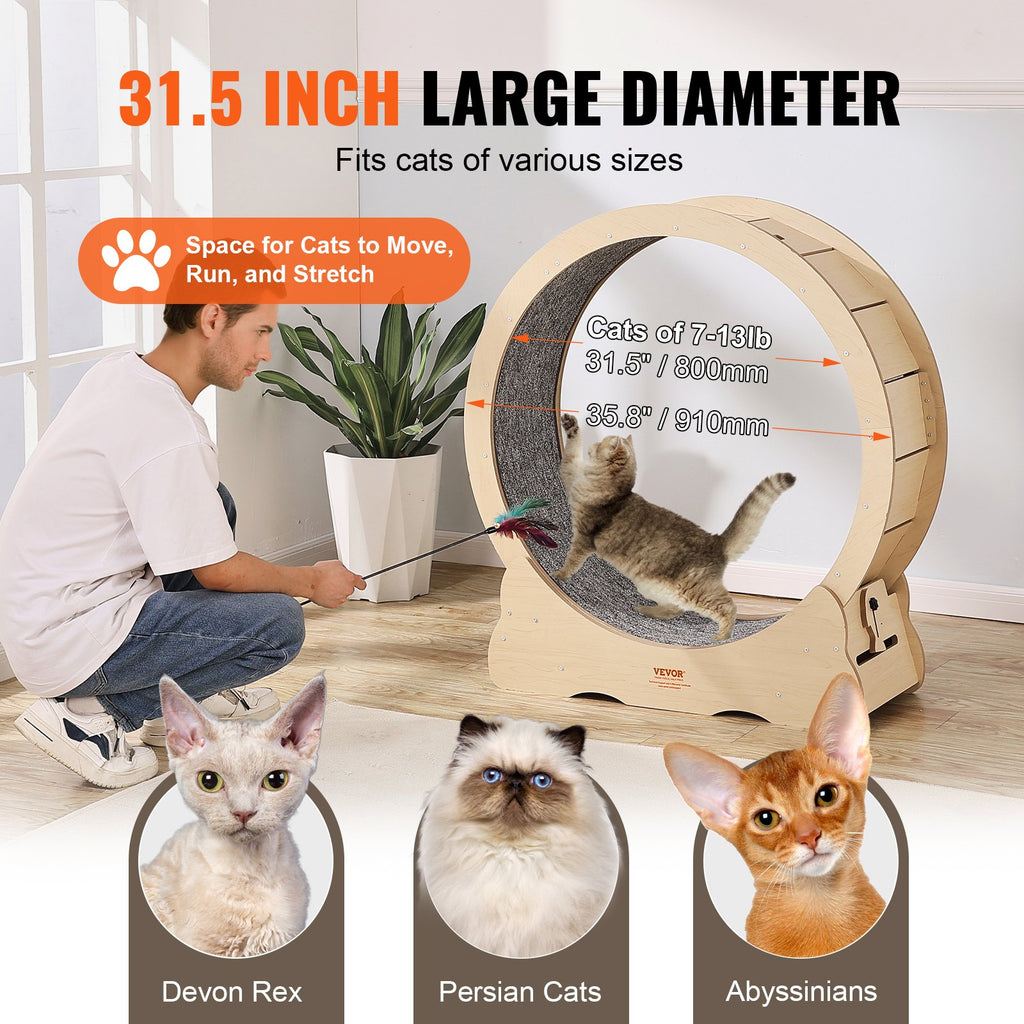 Large Cat Exercise Wheel 35.8" - Your Cat Burns Energy Instead of Your Furniture