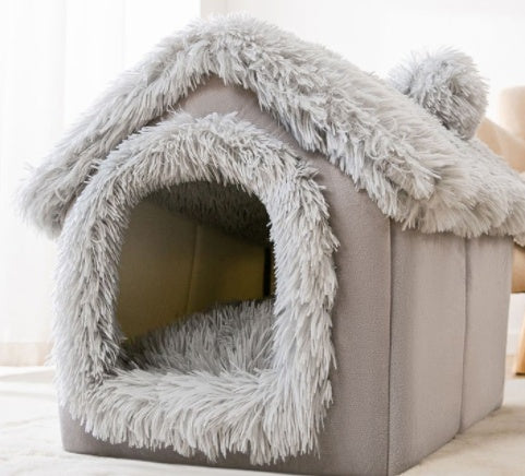 Foldable Dog House - Your Pet's Warm Winter Cave (Removable & Washable!)