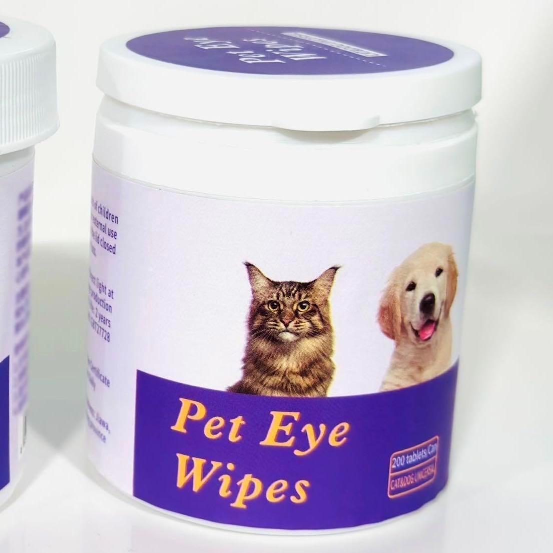 Pet Eye Wipes 200-Pack - Gentle Tear Stain Remover for Dogs & Cats!