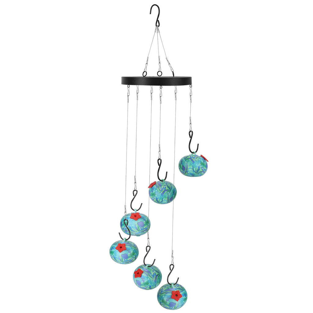 Wind Chimes Hummingbird Feeder - Ant & Bee Proof Outdoor Hanging Feeder