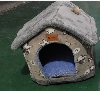 Foldable Dog House - Your Pet's Warm Winter Cave (Removable & Washable!)