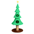 59" Large Cat Tower Tree - Christmas Tree Design with 2 Condos & Scratching Posts
