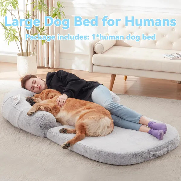 Human Dog Bed 71x43" - Orthopedic Washable Bed for Large Dogs & Humans