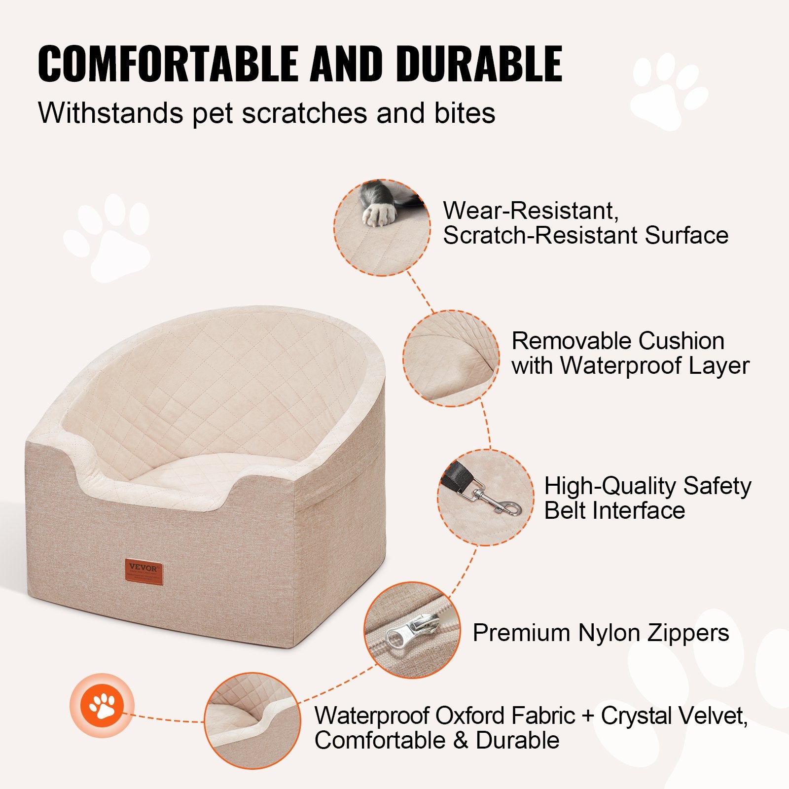 VEVOR Dog Booster Car Seat - Your Small Dog Finally Sees Out the Window! (Up to 55 lbs)