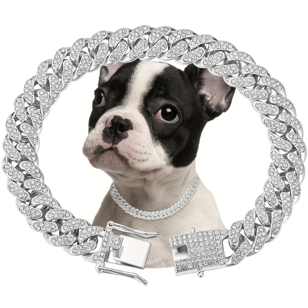 Collar de mascota con diamantes brillantes: ¡su perro o gato lucirá glamuroso y se mantendrá seguro!