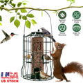 Outdoor Wild Bird Feeder - Squirrel-Proof Metal with 4 Feeding Ports