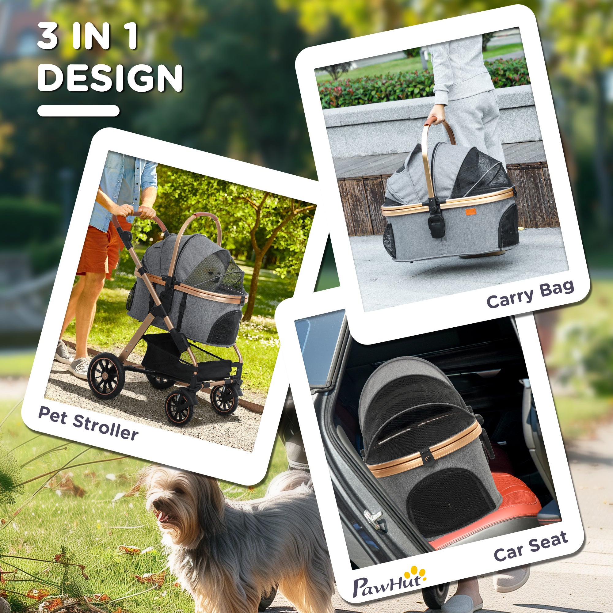3-in-1 Dog Stroller - Your Senior Dog's Freedom (Stroller + Car Seat + Carrier!)