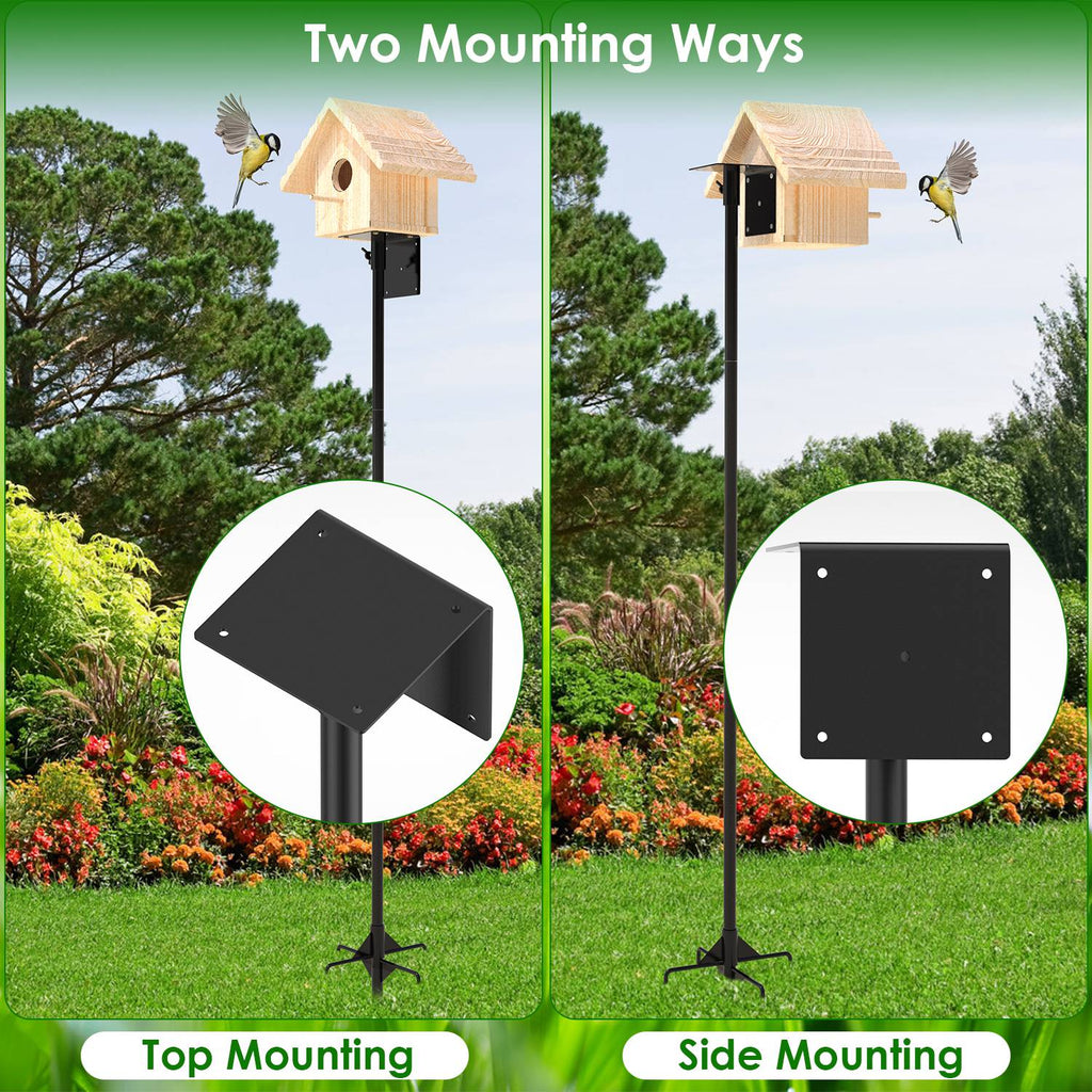 Bird House Pole Kit - 80" Height Adjustable Heavy Duty Mount with 5-Prong Base