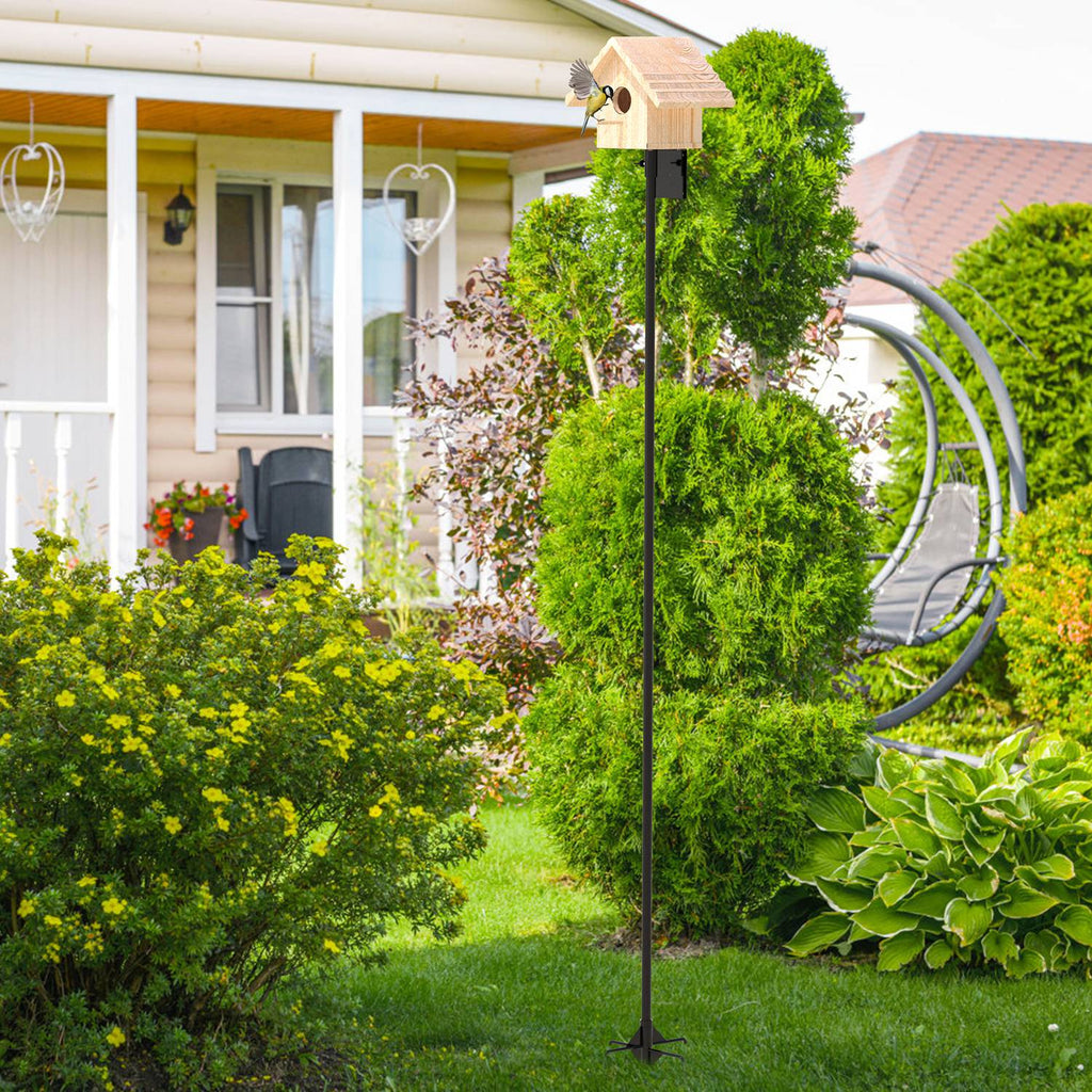 Bird House Pole Kit - 80" Height Adjustable Heavy Duty Mount with 5-Prong Base