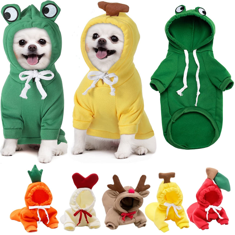 Cute Fruit Hoodie for Small Dogs - Warm Fleece Winter Coat (Adorable Designs!)