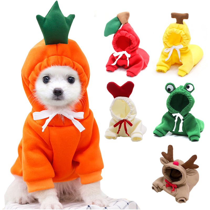 Cute Fruit Hoodie for Small Dogs - Warm Fleece Winter Coat (Adorable Designs!)