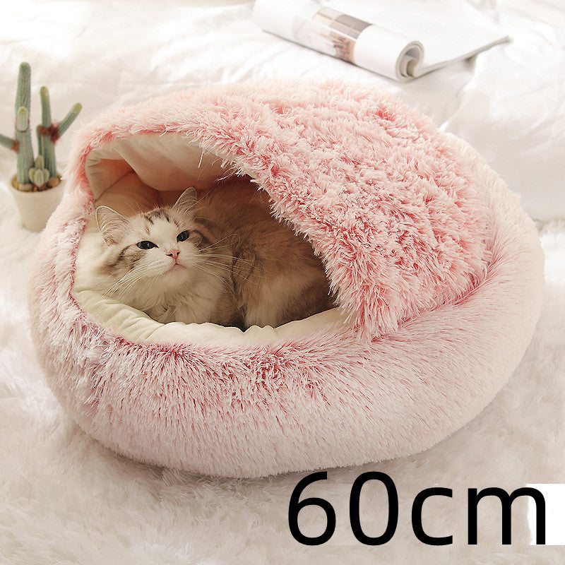 2-in-1 Dog & Cat Bed - Your Pet's Cozy Winter Nest (Converts House to Flat Bed!)