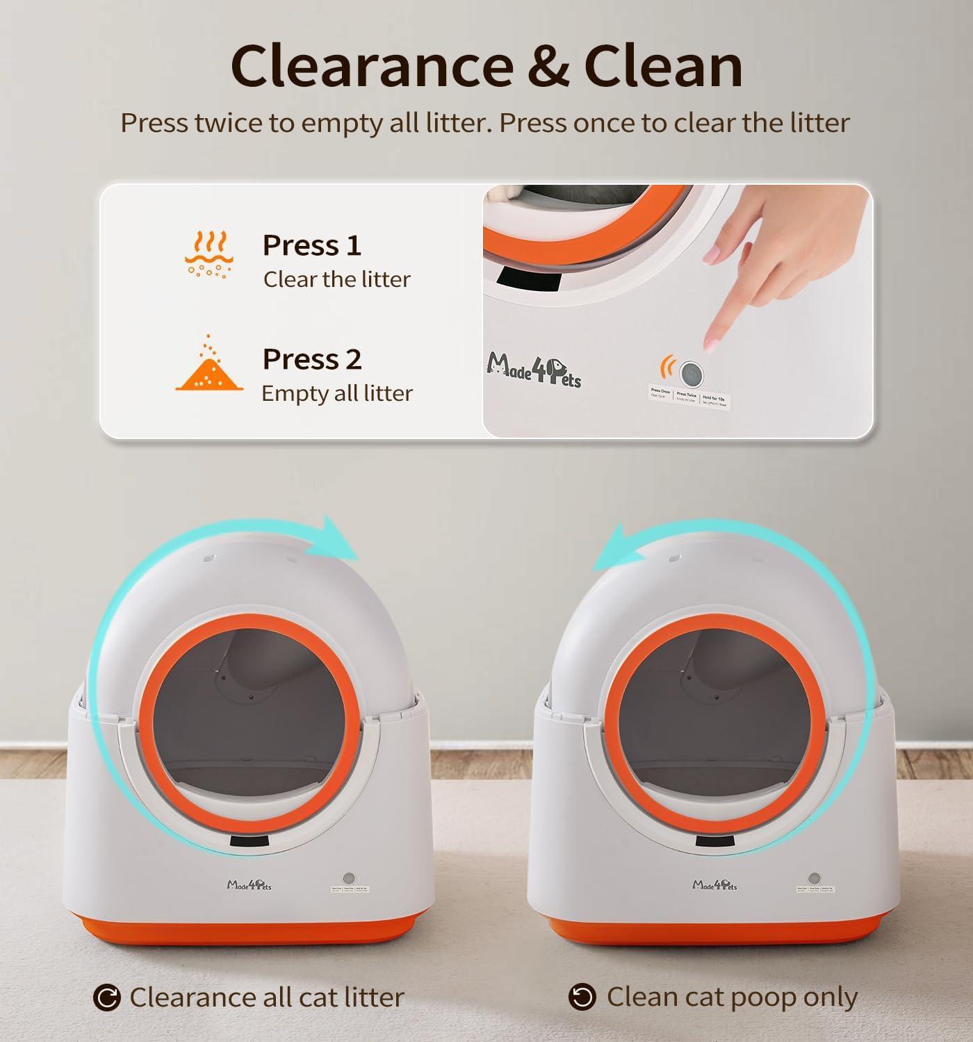 60L Smart Cat Litter Box with App Control - Monitor Your Cats From Anywhere!