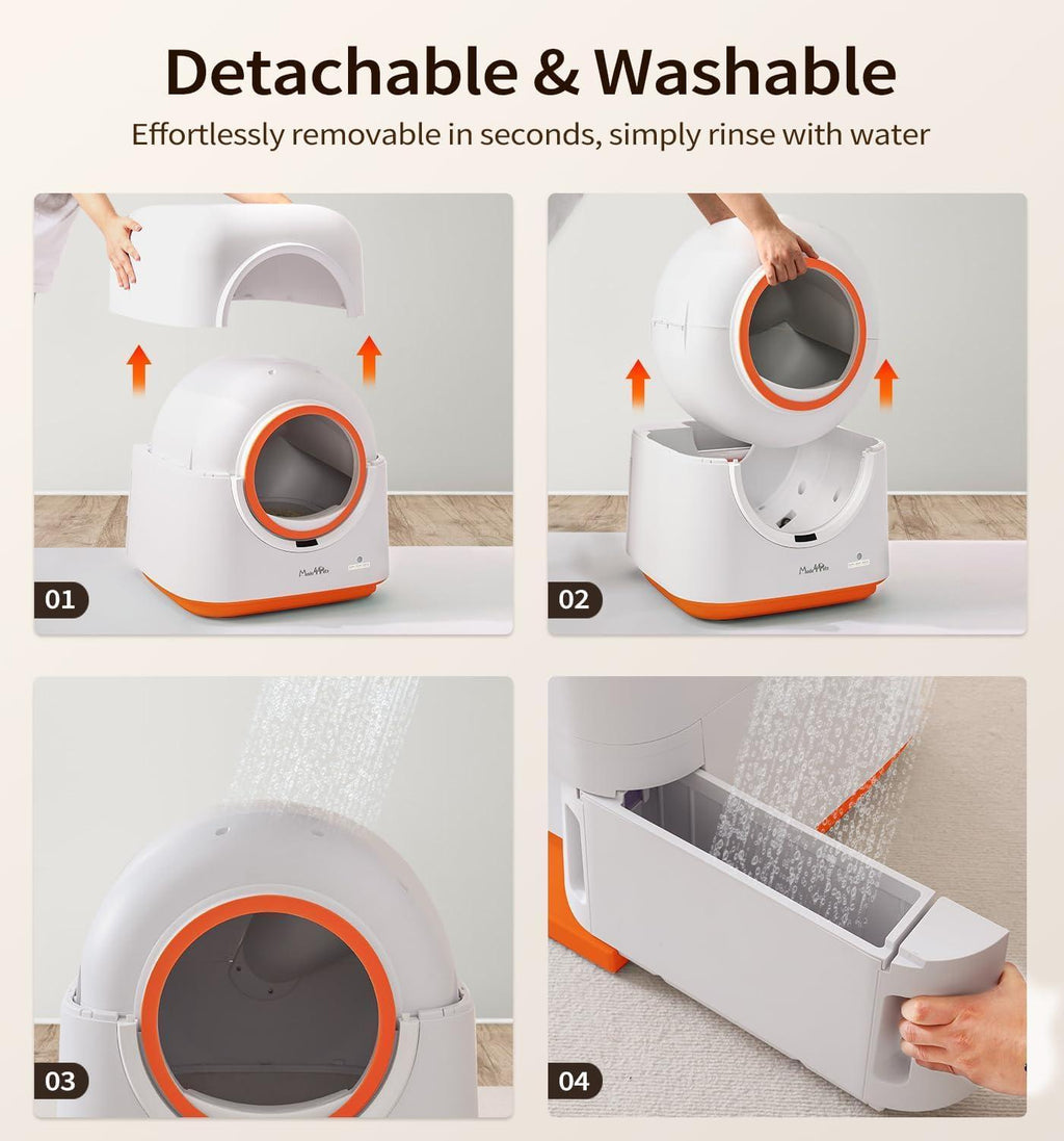 60L Smart Cat Litter Box with App Control - Monitor Your Cats From Anywhere!