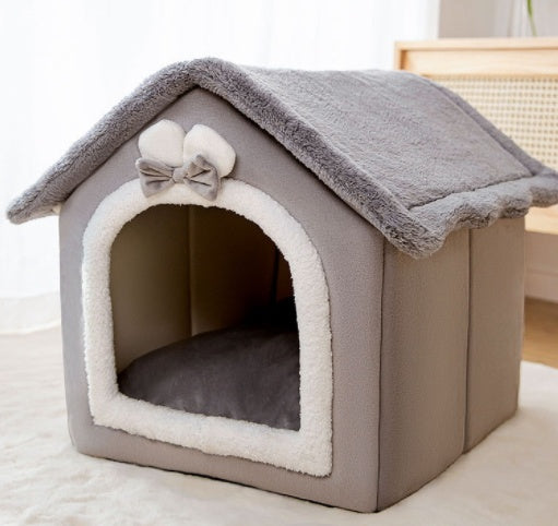 Foldable Dog House - Your Pet's Warm Winter Cave (Removable & Washable!)