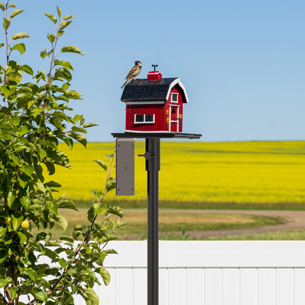 Bird House Pole Kit - 80" Height Adjustable Heavy Duty Mount with 5-Prong Base